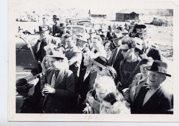Reopening of the South Fork Bridge after flood in Nov. 1940 - Can you spot the time traveler?